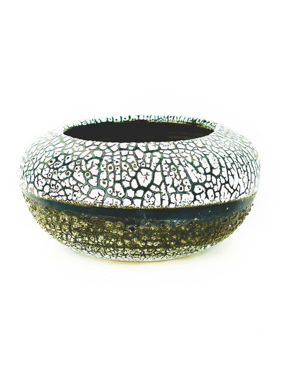 Black and White Crackle Vessel